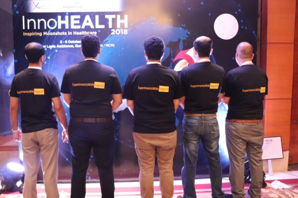 (L-R)Areez Malik, Haritash Tamvada, Clarion Smith, Alok Chaudhary and Sachin Gaur of the ExperimentsWithSugar team at InnoHEALTH 2018 (L-R)Areez Malik, Haritash Tamvada, Clarion Smith, Alok Chaudhary and Sachin Gaur of the ExperimentsWithSugar team at InnoHEALTH 2018